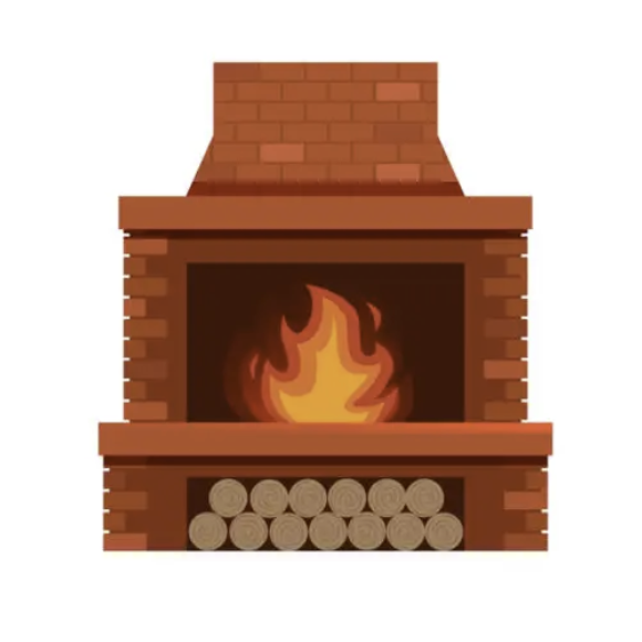Wood fireplace
